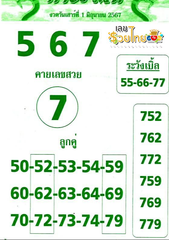 เลขคำชะโนด 1 6 67-"Khamchanot number"