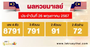 ผลหวยมาเลย์ 26/5/67-"Malaysian lottery results 26-5-67"