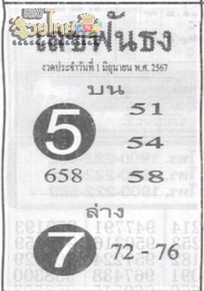 เลขฟันธง 1 6 67-"Prediction"