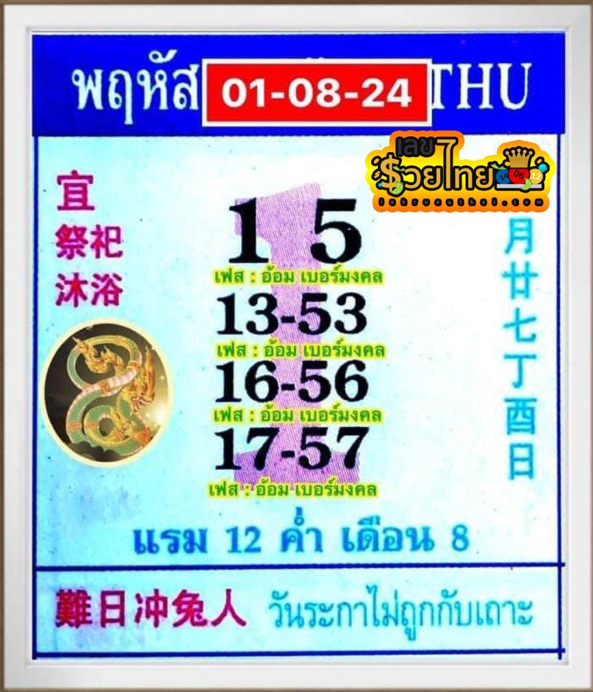 เลขปฏิทิน 1 8 67 -"Calendar number 1 8 67"