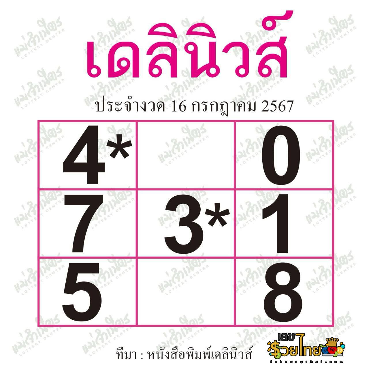 เดลินิวส์ 16 7 67-"Daily News 16 7 67"