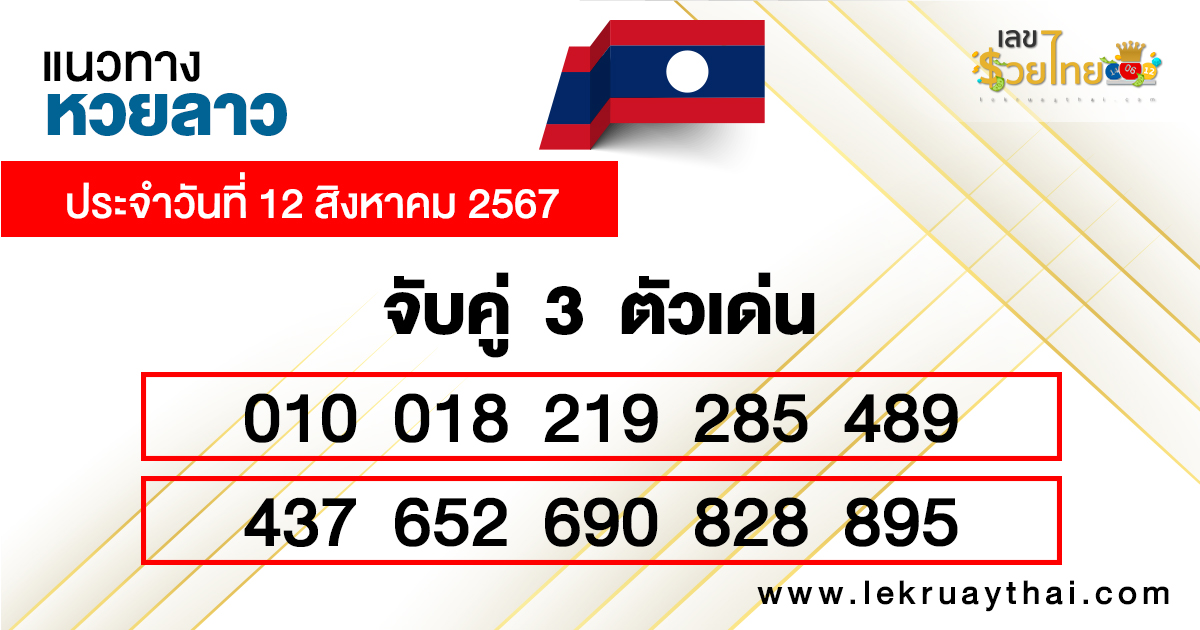 แนวทางหวยลาวเลขเด่น 3 ตัว-"Guidelines for Lao lottery 3 prominent numbers"