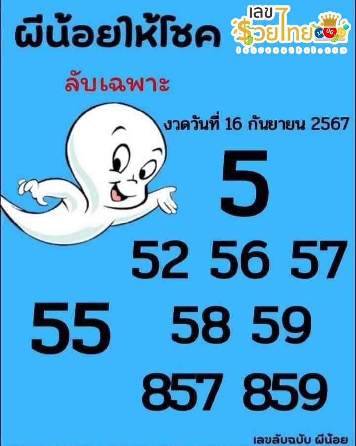 เลขผีน้อย 16 9 67 -"Little ghost number 16 9 67"