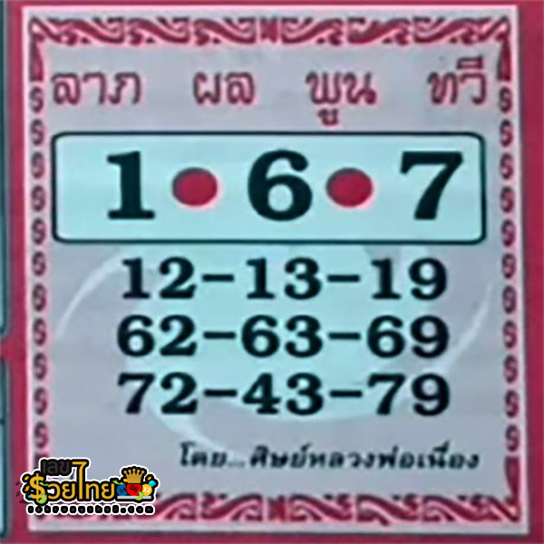 เลขลาภ ผล พูน ทวี 16 10 67 - "Lucky numbers, results, multiplication 16 10 67"