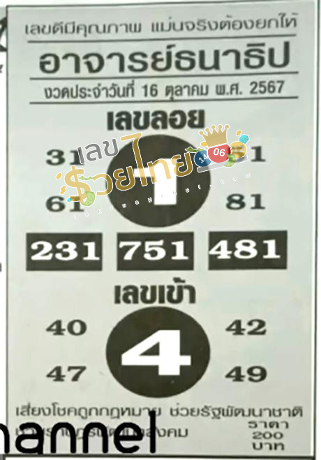 อาจารย์ธนาธิป 16 10 67-"Teacher Thanathip"