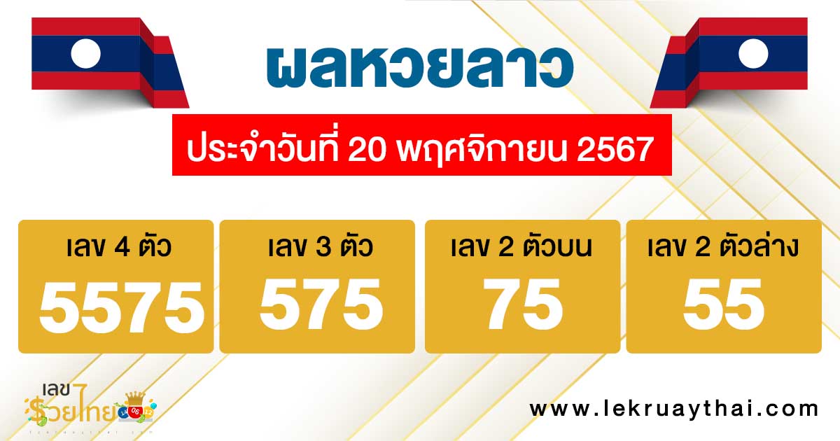 ผลหวยลาว 20/11/67-"Lao lottery results"