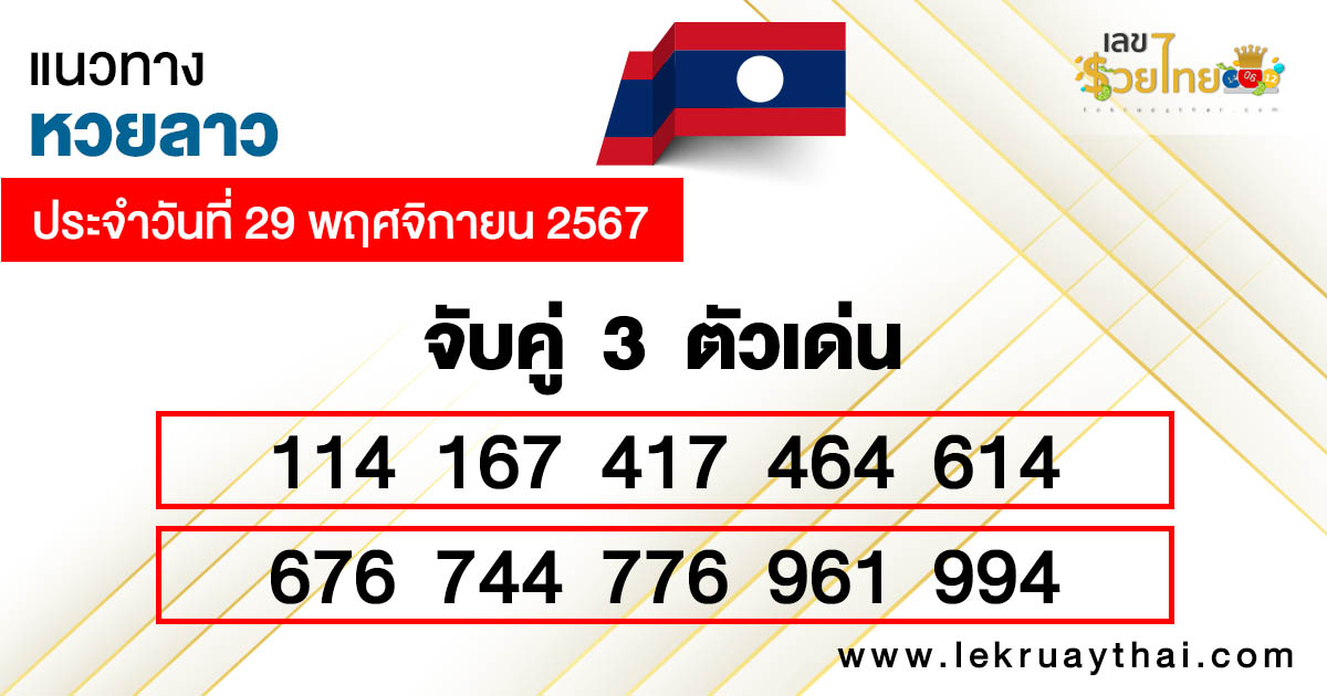 แนวทางหวยลาววันนี้ แม่น ๆ วันนี้ -"Today's Lao lottery guideline accurate today"