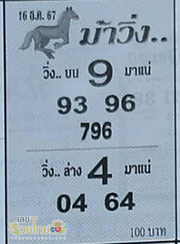ม้าวิ่ง 16 12 67-"Running horse 16 12 67"