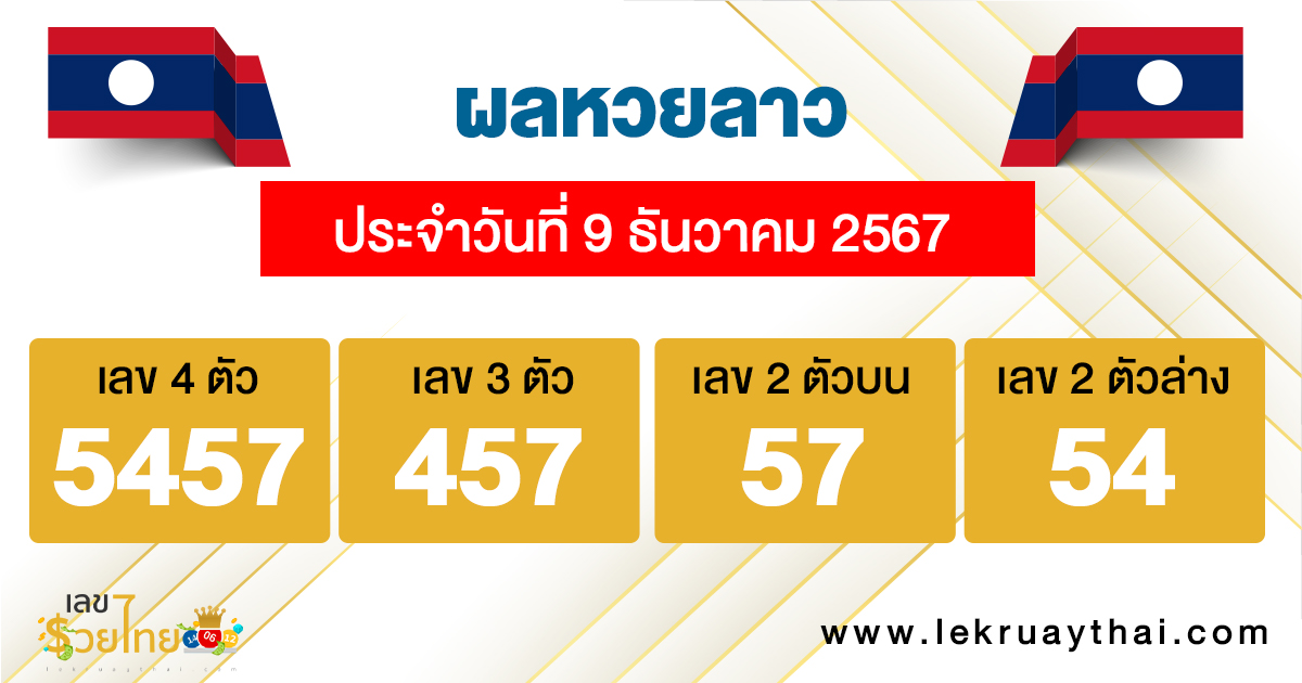 ผลหวยลาว 9/12/67 -"Check lottery numbers"
