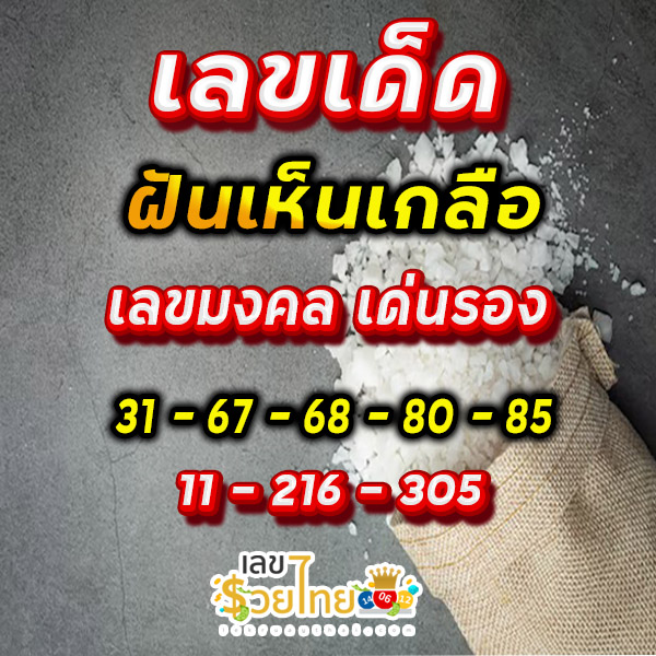 ฝันเห็นเกลือเยอะมาก - "I dreamed that I saw a lot of salt."