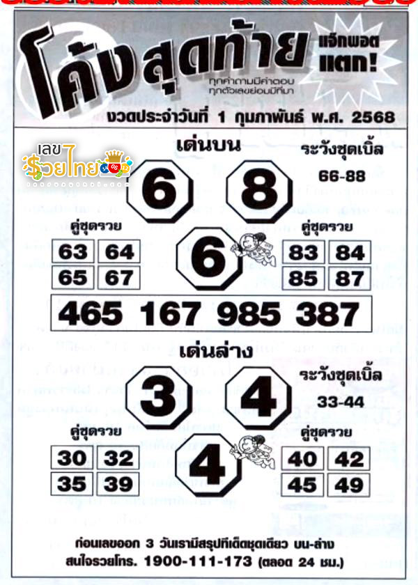เลขโค้งสุดท้าย 1 02 68 - "The last curve number is 1 02 68."