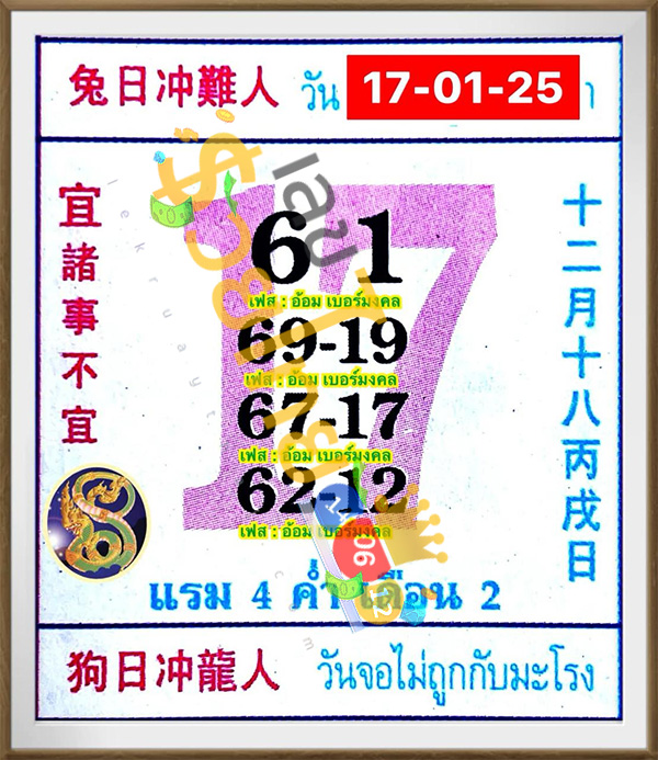 เลขปฏิทิน 17 1 68 - "calendar-number-17-1-68"