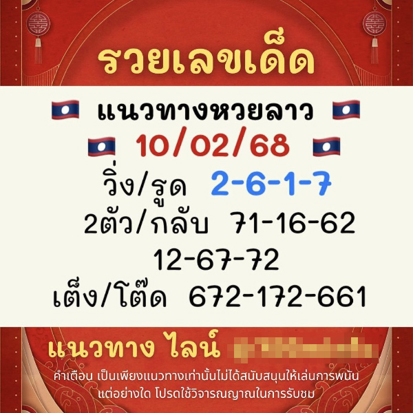 รูปภาพรวยเลขเด็ดฟรีแนวทางหวยลาวของ heng99