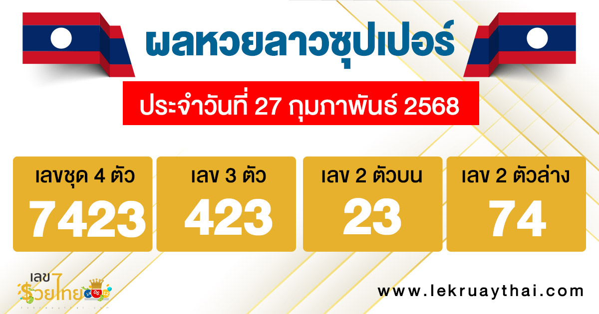 รูปภาพผลหวยลาวซุปเปอร์วันนี้ของ heng99