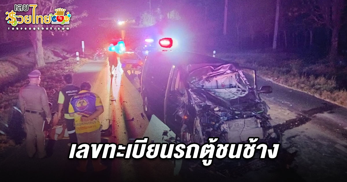 เลขทะเบียนรถตู้ชนช้าง 1/3/68 ได้รับบาดเจ็บ 2 ราย ส่วนช้างล้มตายภายหลัง!