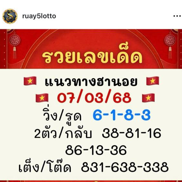 รูปภาพแนวทางเลขเด็ดหวยฮานอยของ lekdedonline