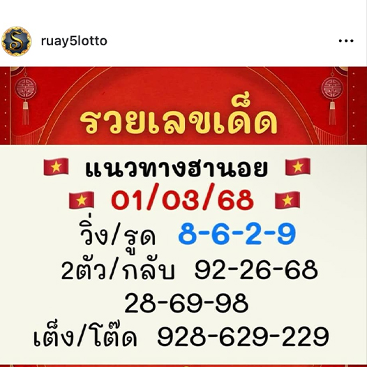 รูปภาพแนวทางเลขเด็ดหวยฮานอยของ heng99