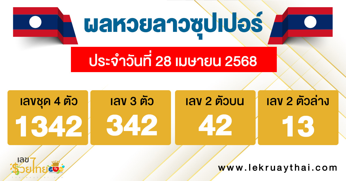 รูปภาพผลหวยลาวซุปเปอร์วันนี้ของ lekdedonline
