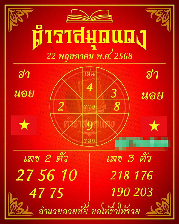 รูปภาพเลขเด็ดฮานอยตำราสมุดแดงของ lekdedonline