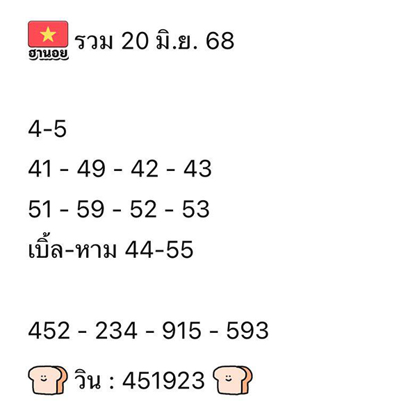 รูปราพเลขเด็ดหวยฮานอยของ heng99