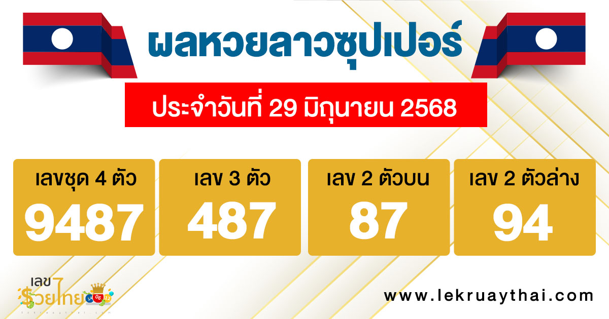 รูปภาพผลหวยลาวซุปเปอร์วันนี้ของ heng99