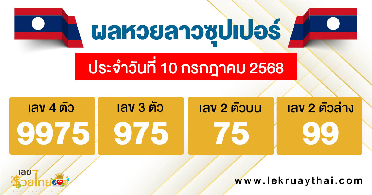 รูปภาพผลหวยลาวซุปเปอร์วันนี้ของ lekdedonline