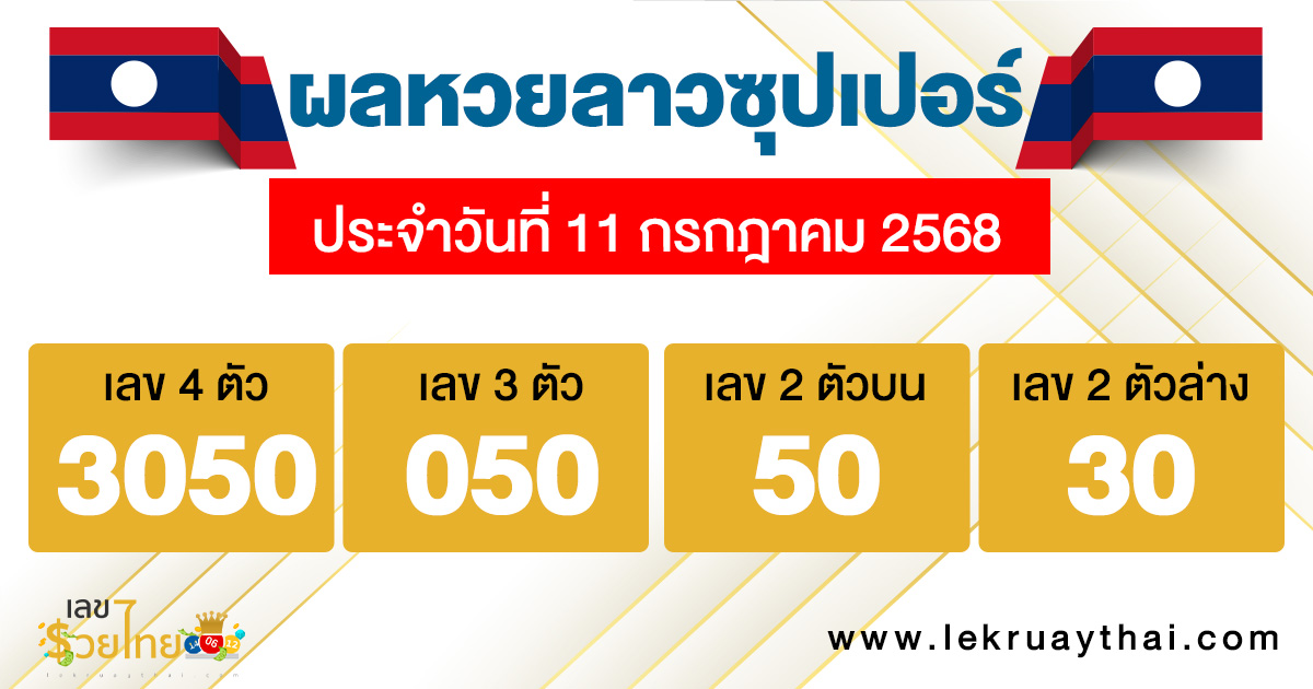 รูปภาพผลหวยลาวซุปเปอร์วันนี้ของ heng99