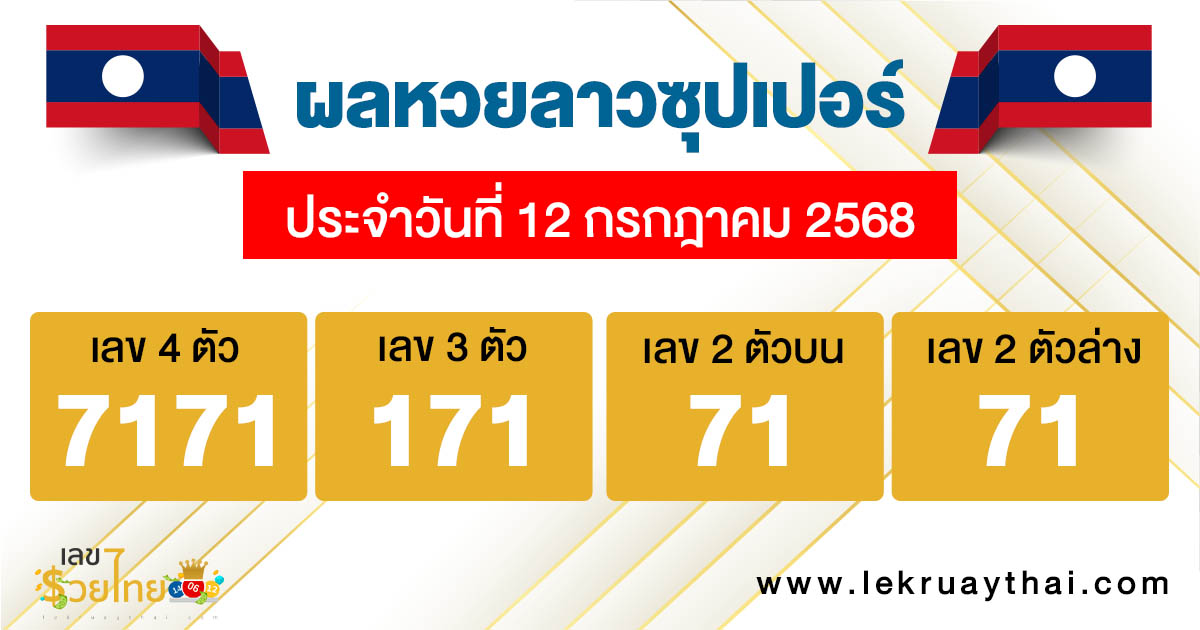 รูปภาพผลหวยลาวซุปเปอร์วันนี้ของ lekdedonline