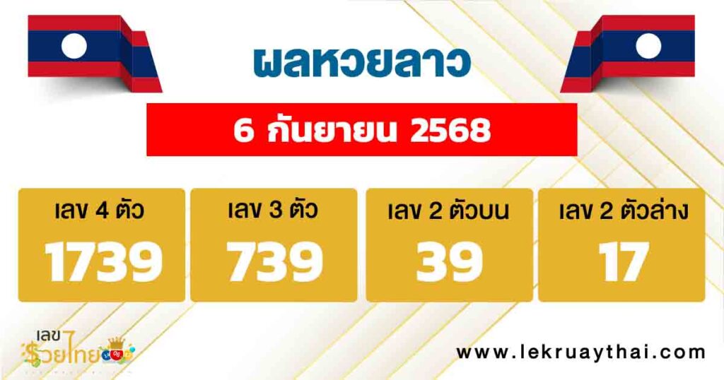 ผลหวยลาว 6/10/68