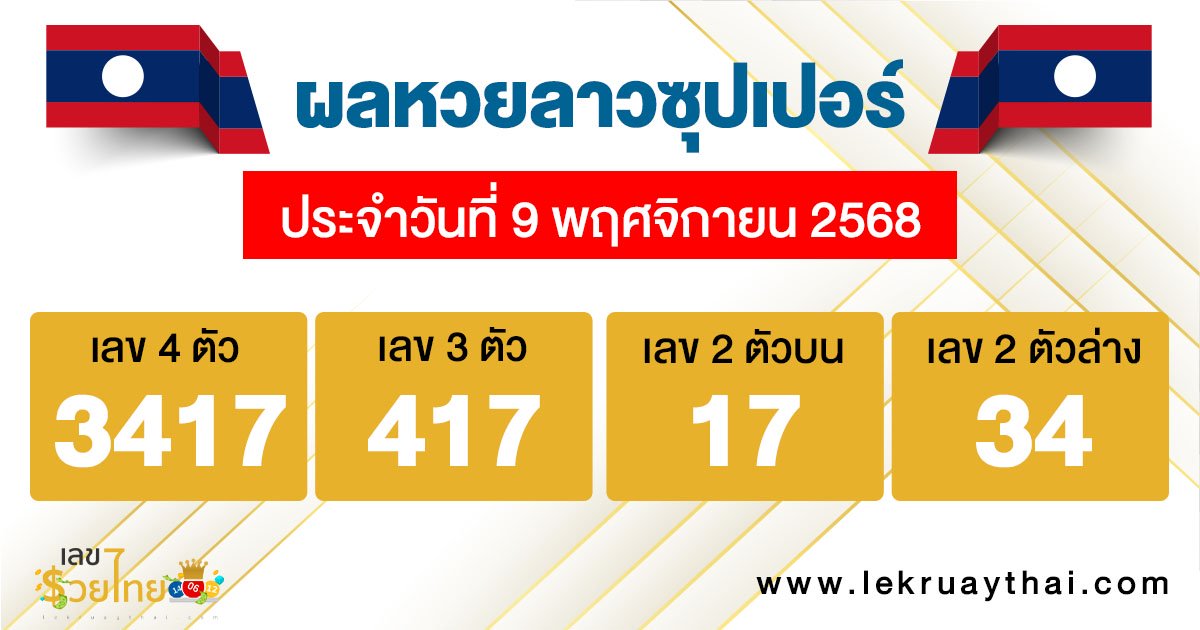 รูปภาพผลหวยลาวซุปเปอร์วันนี้ของ lekdedonline