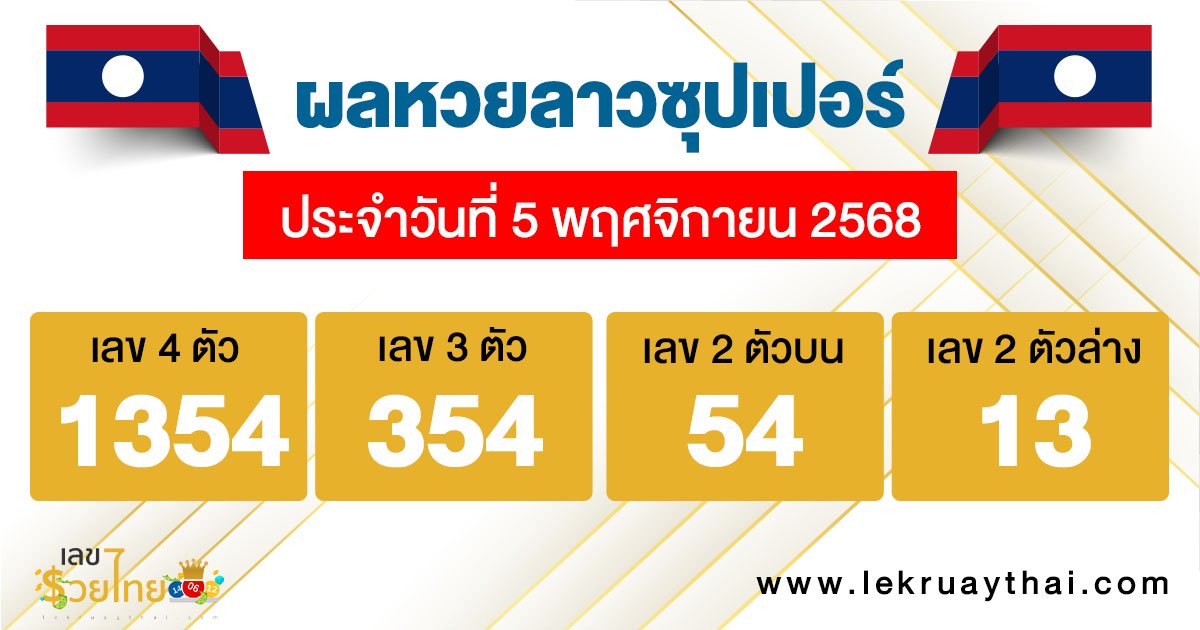 รูปภาพผลหวยลาวซุปเปอร์วันนี้ของ lekdedonline