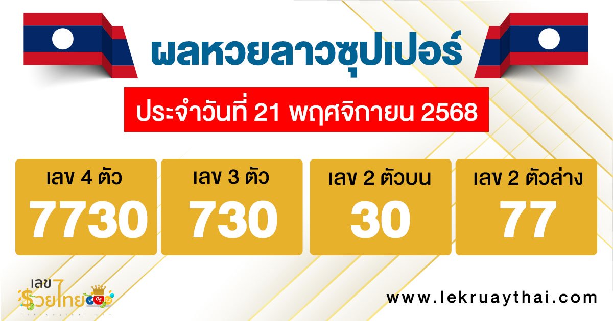 รูปภาพผลหวยลาวซุปเปอร์วันนี้ของ lekdedonline