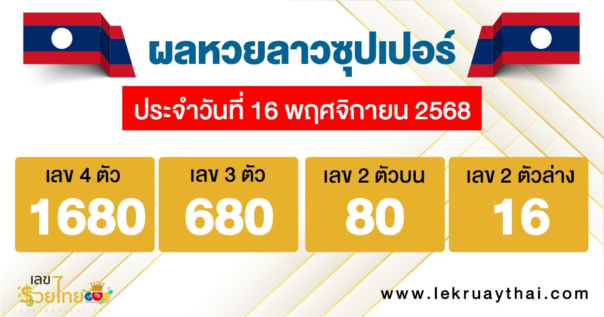 รูปภาพผลหวยลาวซุปเปอร์วันนี้ของ lekdedonline
