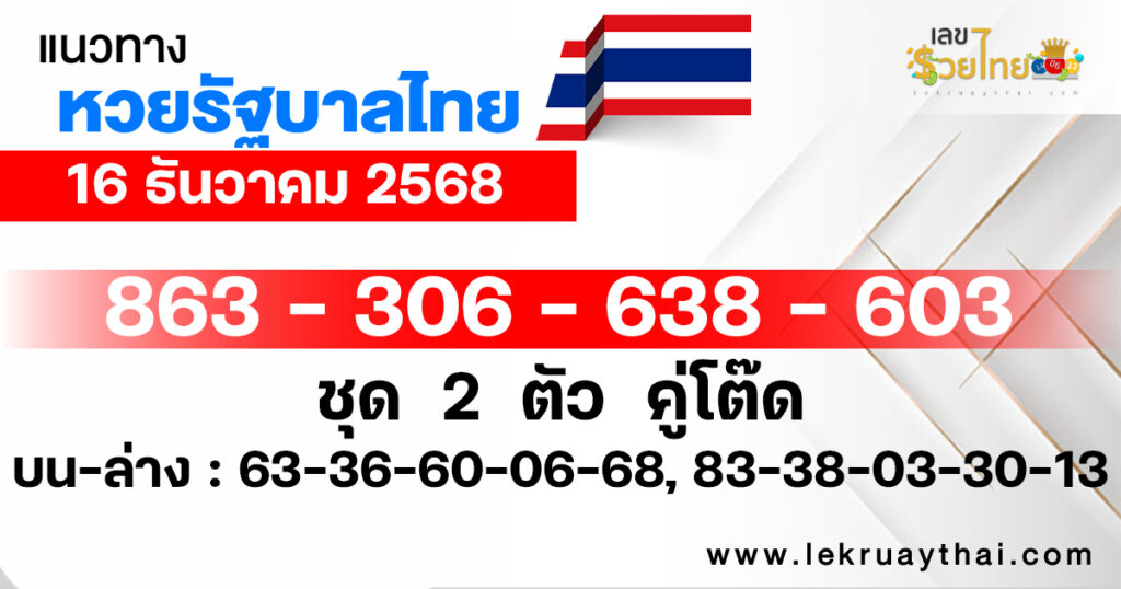 แนวทางหวยรัฐบาล 16/12/2568
