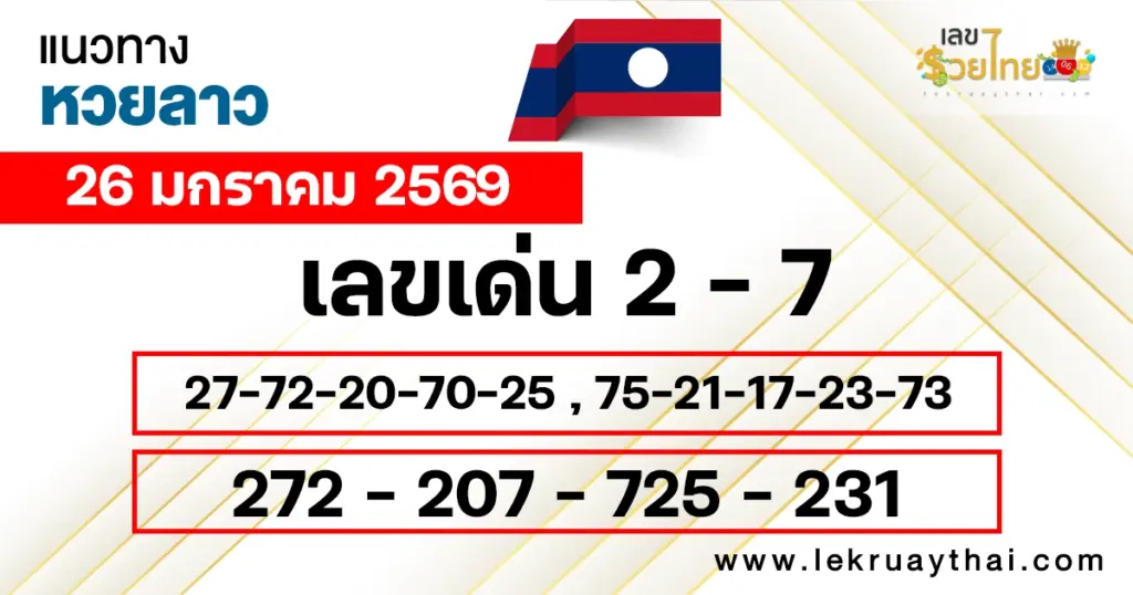 แนวทางหวยลาว 26/1/2569